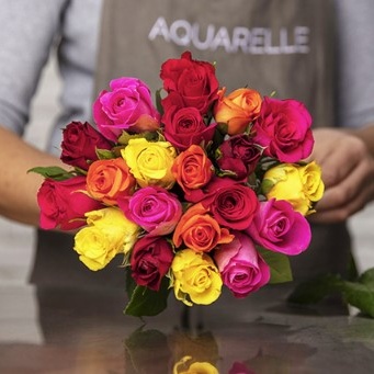 BOUQUET DE 20 ROSES ARLEQUIN