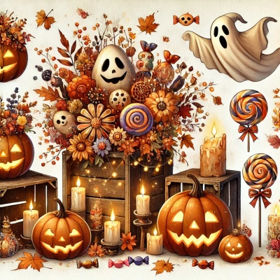 DIY Halloween : idées déco florale et bouquets Aquarelle